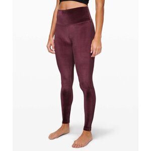 Lululemon Women's Wunder Lounge High-Rise Sz (12) Velvet Tight Garnet Mauve Pink